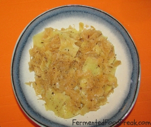 lazanki pasta with sauerkraut